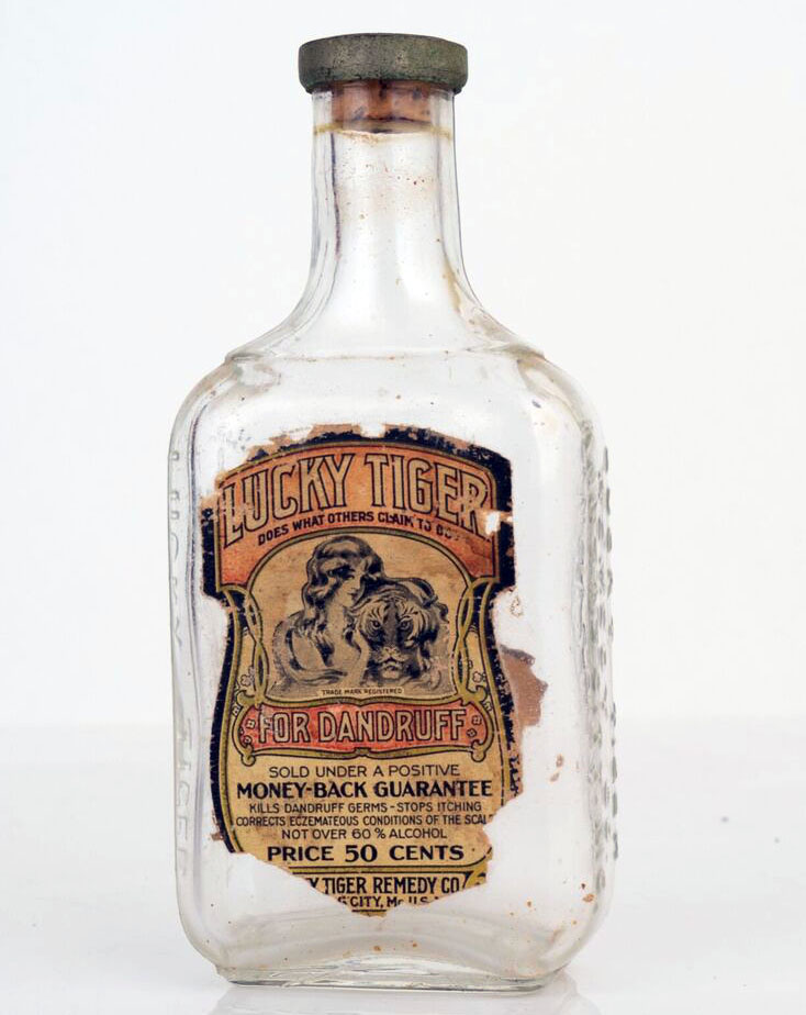 Lucky Tiger bottle with partial label